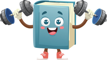 Strong Book Character Powerlifting Dumbbells with Determination