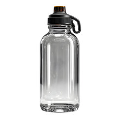 Water bottle with sports cap, isolated on transparent background