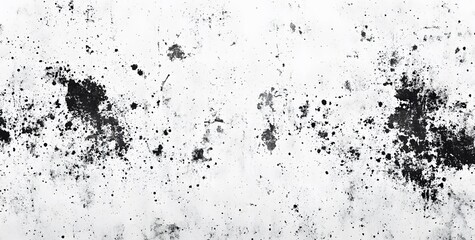Abstract black ink splatter on white background