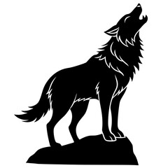 wolf vector illustration silhouette on white background