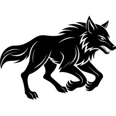vector image of a fox silhouette on white background