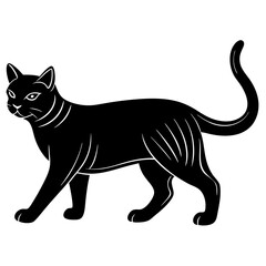 black cat vector illustration silhouette on white background