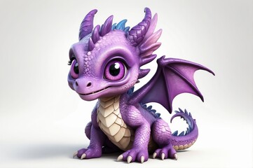 Purple dragonette, cute and whimsical