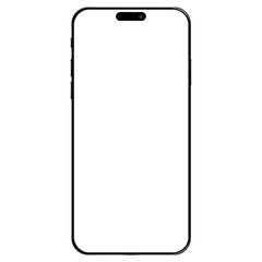 New modern realistic front view black iphone mockup isolated white mobile template
