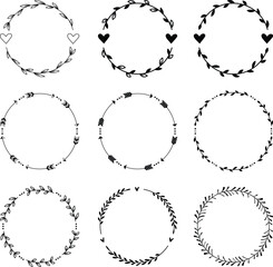 Set of Circle Wreath Frame for Decoration