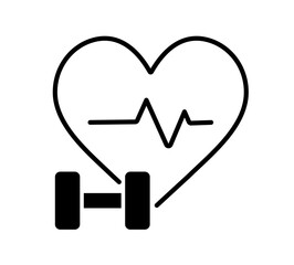 Sports and Fitness icons as fitness, pulse, health care Pro Vector

