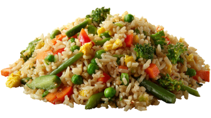 Wok Tossing or Stir Frying Fried Rice Isolated on Transparent Background PNG