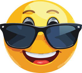 Cool Emoji Face Rocking Stylish Sunglasses with Confidence