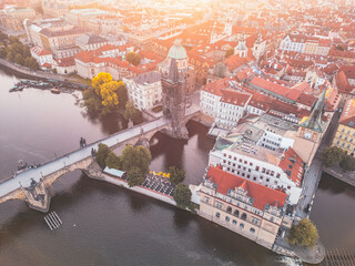 Overlooking the Vltava River, Charles Bridge connects Old Town with Mala Strana, highlighted by the...