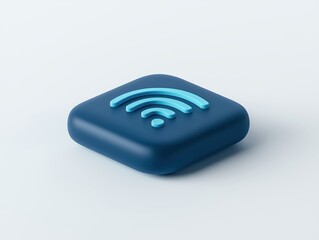 A blue wireless network icon on a square with clean aesthetic. This image evokes a sense of connection, simplicity, and modernity.