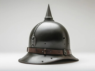 Classic medieval war steel helmet with round design and full visor for vintage military collection or historical themed decoration