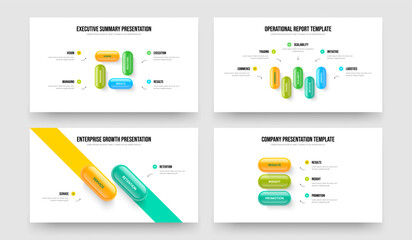 Fototapeta premium Project Briefing Four Five Two Three Element Diagram Slideshow Template Vector Illustration Set. Visual Forecast 4 5 2 3 Step Infographic Frame Layout Bundle.