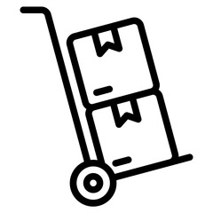 Trolley Icon, Line style icon vector illustration, Suitable for website, mobile app, print, presentation, infographic and any other project.