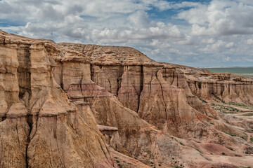 Scenic View of Tsagaan Suvarga Canyon in Gobi Desert, Mongolia