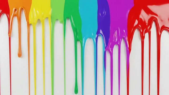 Colorful Liquid Paint Dripping &ndash; Neon Rainbow Effect