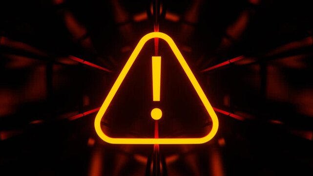 Red and Orange Tech Alert Glowing Symbol Background VJ Loop in 4K
