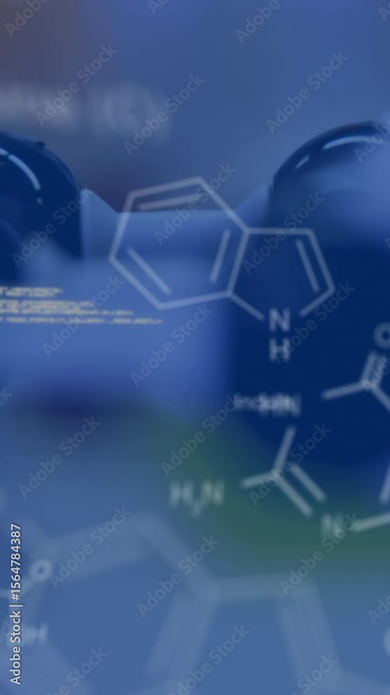 Poster Animation of science data processing and formulas over laboratory