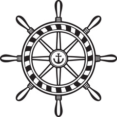 Obraz premium ship steering wheel