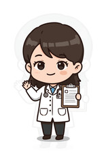 Kawaii Doctor Illustration Adorable Healthcare