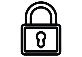  clean lock icon for security and login pages silhouiette 