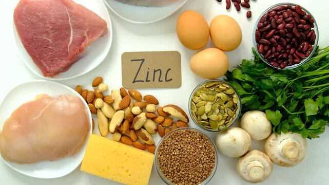 Foods contain zinc food. Selective focus.