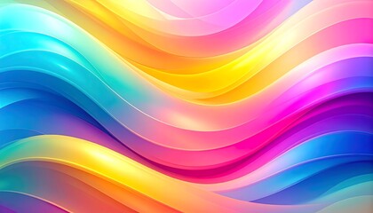 Obraz premium Futuristic abstract texture made of holographic waves in bright gradient colors