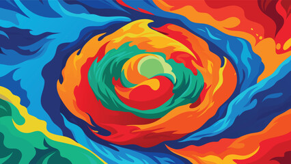 Abstract colorful background with swirls and splashes. Vector illustration.