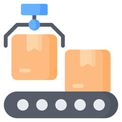 Conveyor Icon, Flat style icon vector illustration, Suitable for website, mobile app, print, presentation, infographic and any other project.