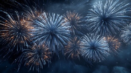 Fototapeta premium Vibrant Fireworks Display Celebrating the 4th of July Community Festivities