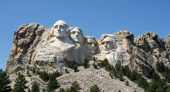 Mount Rushmore: Faces of Freedom - Patriotic USA Landmark & Sculpture - Black Hills Travel Destination & Historical Monument