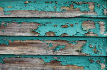 Texture of old wooden boards painted blue.