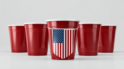 Solo Cups with American Flag Design for Festive Celebrations and Events