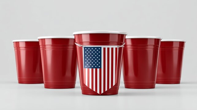 Solo Cups with American Flag Design for Festive Celebrations and Events