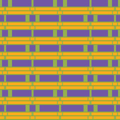 Seamless geometric tile pattern with alternating purple, yellow, and green blocks. Ideal for modern backgrounds, wallpapers, digital design, and surface decoration.