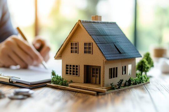 Asian inspector checking the structure of a new property and taking notes on a clipboard to review and fix any issues before selling the house to the client, Generative AI