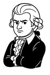 the virtuoso composer of timeless works, classical composer illustration, portrait, master of symphonies and operas, vienna, austria, Wolfgang Amadeus Mozart	