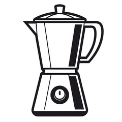 Black and white coffee maker icon moka pot stovetop espresso maker
