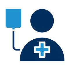 Fototapeta premium Patient Blue Color Icon