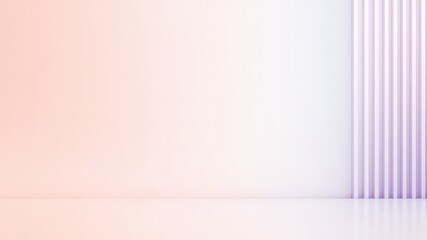 Soft gradient wall background with vertical striped column for studio or product display, minimal geometric backdrop