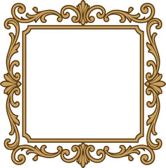 Vintage Ornate Golden Frame Vector Illustration