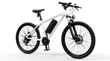 Fototapeta premium Electric bicycle isolated on white background, clean transport concept