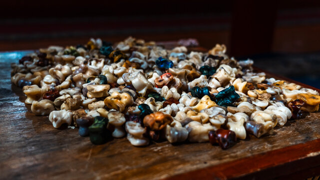 Traditional Mongolian shagai pieces used for games and divination