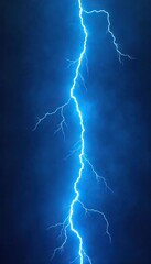 Vibrant Electric Blue Lightning Bolts Streaking Across Dark Background; Neon Energy Power Technology Image