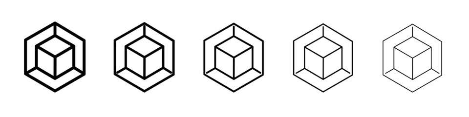 Obraz premium 3D icon thin line outline set or collection