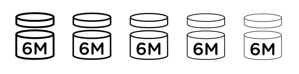 6Months PAO icon thin line outline set or collection