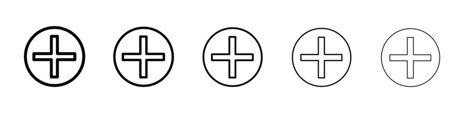 Obraz premium Add icon thin line outline set or collection