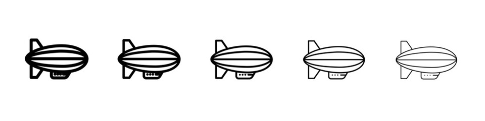 Airship icon thin line outline set or collection