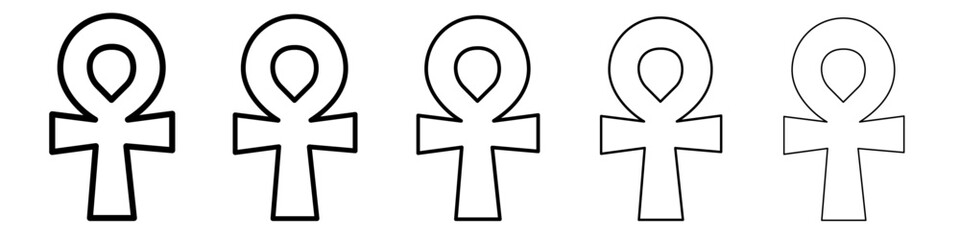 Ankh icon thin line outline set or collection