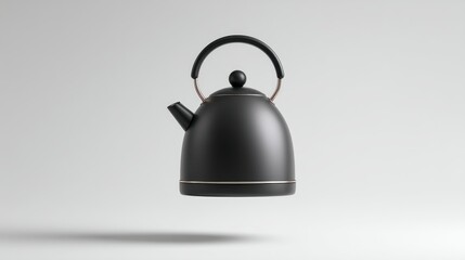 Obraz premium 3D render of stainless electric kettle, matte finish, floating above white surface