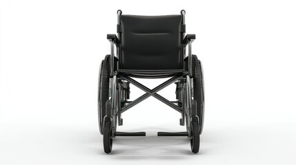 Fototapeta premium 3D render of wheelchair, front-facing, clean clinical design, white background